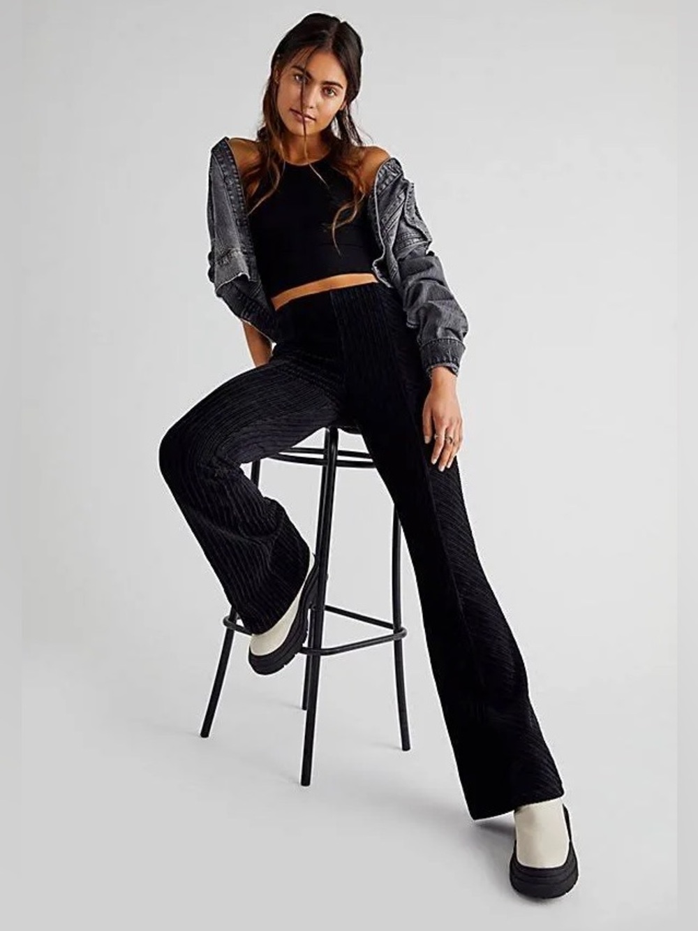 Free People| ‘Penny’ Velvet Pull on Flare Pants